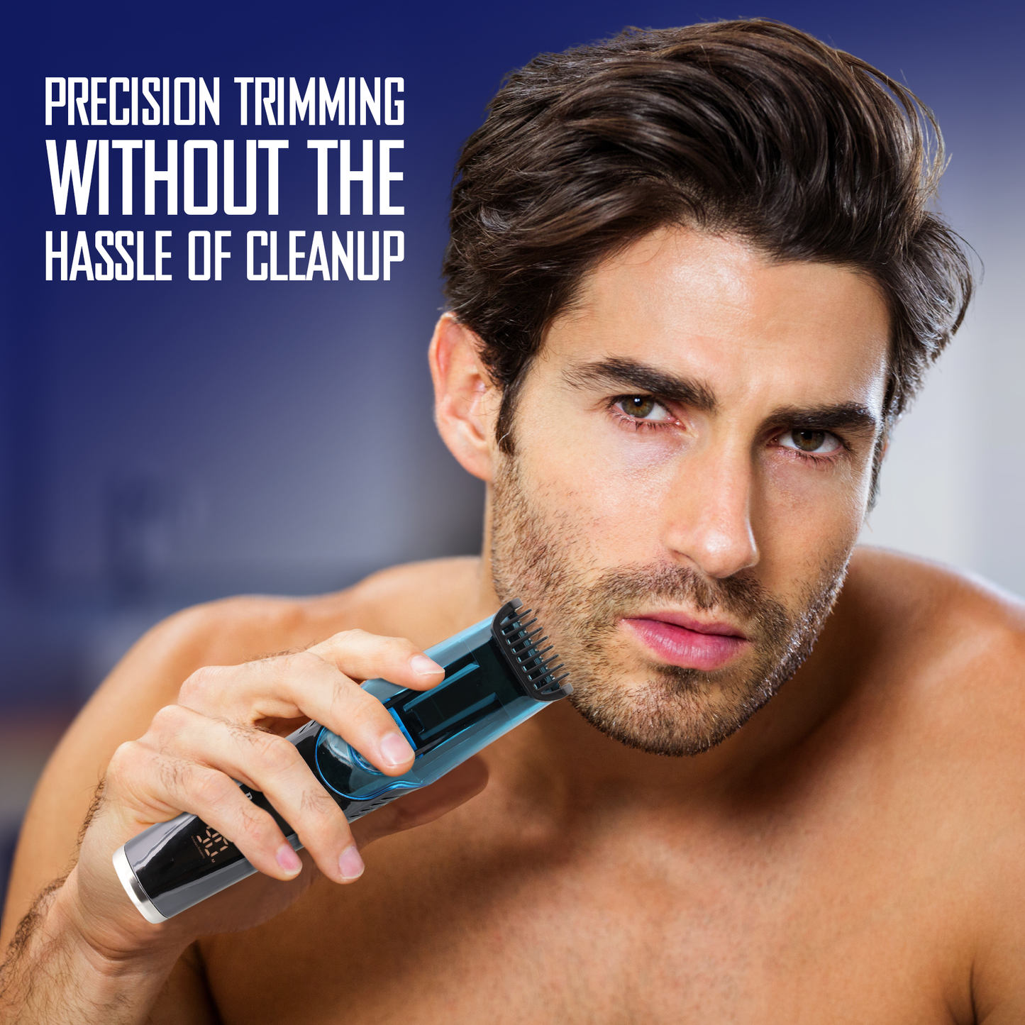 Vacuum Beard Trimmer for Men, Self-Vacuuming Hair, Beard, Sideburns & Mustache