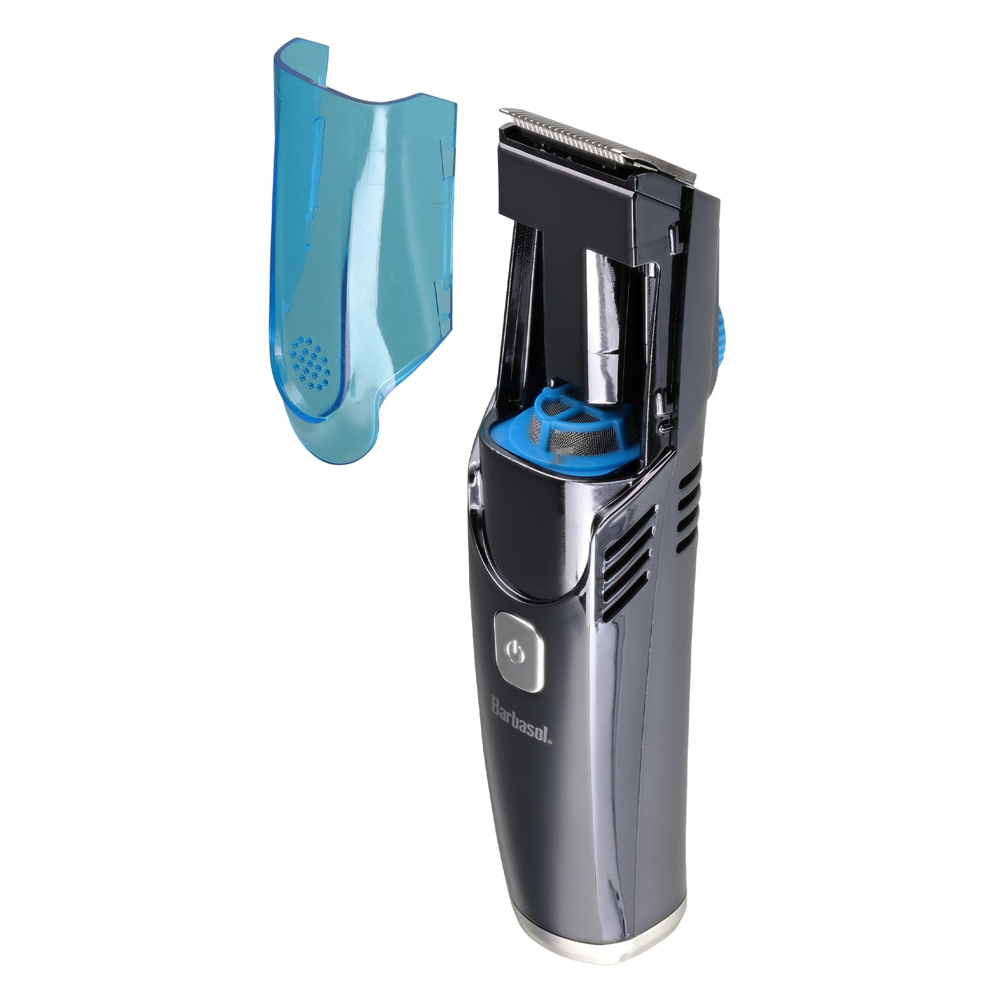 Bundle Kit: Rechargeable Vacuum Beard Trimmer for Men with LCD Display, Deluxe Non-Slip Grooming Kit 6PCS