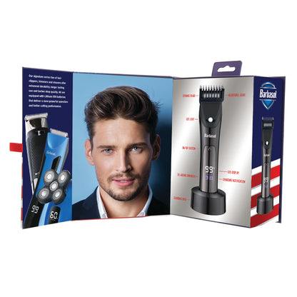 Rechargeable LCD Beard Trimmer with Ceramic Blade and LED Light