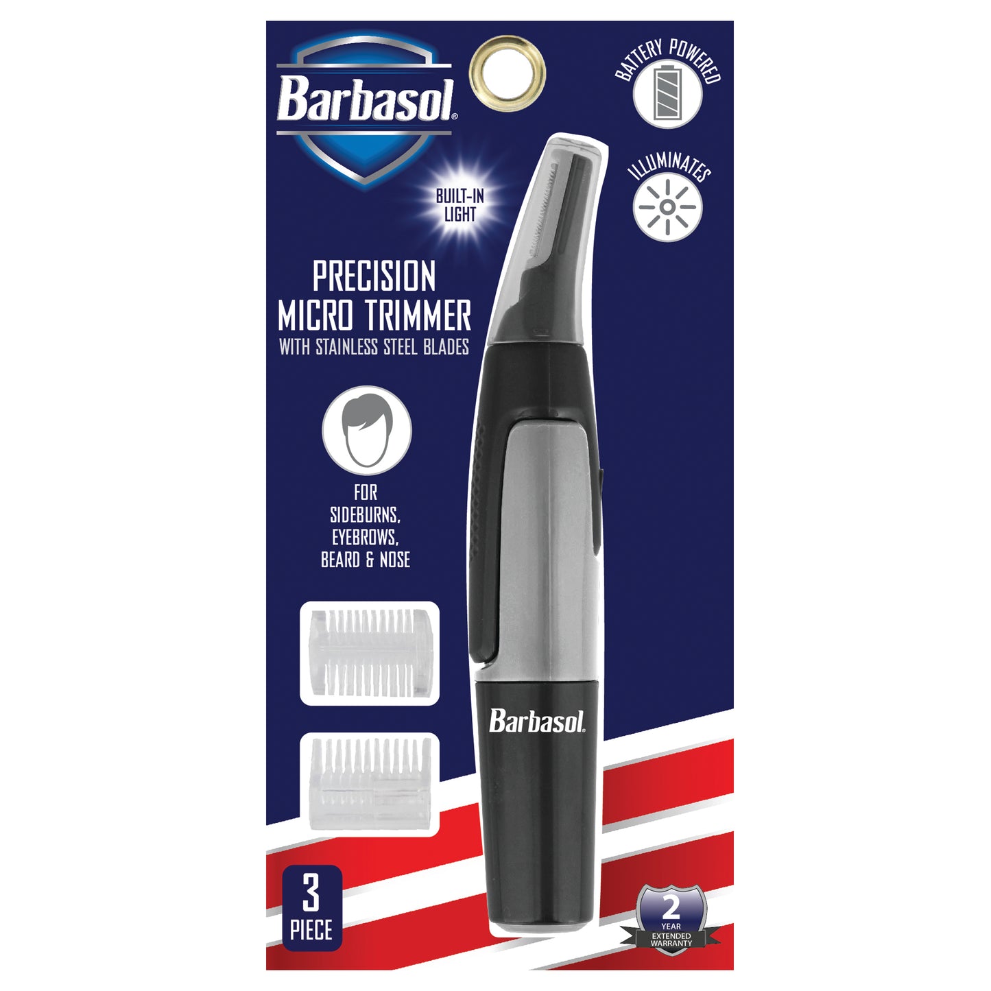 Battery Powered Precision Micro Trimmer with Built-in LED Light and Non-Slip Grip