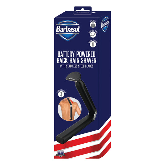 Battery-Powered Back Hair Shaver: Stainless-Steel Blades, Extra Long Reach, and Range Extender